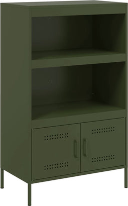vidaXL - Hoge - kast - 68x39x113 - cm - staal - olijfgroen