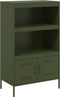 vidaXL - Hoge - kast - 68x39x113 - cm - staal - olijfgroen