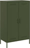 vidaXL - Hoge - kast - 68x39x113 - cm - staal - olijfgroen