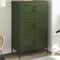 vidaXL - Hoge - kast - 68x39x113 - cm - staal - olijfgroen