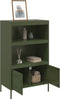 vidaXL - Hoge - kast - 68x39x113 - cm - staal - olijfgroen