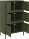 vidaXL - Hoge - kast - 68x39x113 - cm - staal - olijfgroen