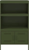 vidaXL - Hoge - kast - 68x39x113 - cm - staal - olijfgroen