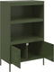 vidaXL - Hoge - kast - 68x39x113 - cm - staal - olijfgroen