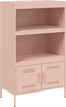 vidaXL - Hoge - kast - 68x39x113 - cm - staal - roze