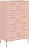 vidaXL - Hoge - kast - 68x39x113 - cm - staal - roze