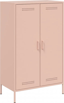 vidaXL - Hoge - kast - 68x39x113 - cm - staal - roze