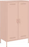 vidaXL - Hoge - kast - 68x39x113 - cm - staal - roze