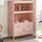 vidaXL - Hoge - kast - 68x39x113 - cm - staal - roze