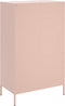 vidaXL - Hoge - kast - 68x39x113 - cm - staal - roze