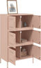 vidaXL - Hoge - kast - 68x39x113 - cm - staal - roze