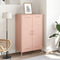 vidaXL - Hoge - kast - 68x39x113 - cm - staal - roze