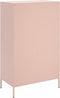 vidaXL - Hoge - kast - 68x39x113 - cm - staal - roze