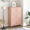 vidaXL - Hoge - kast - 68x39x113 - cm - staal - roze