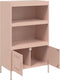 vidaXL - Hoge - kast - 68x39x113 - cm - staal - roze