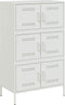 vidaXL - Hoge - kast - 68x39x113 - cm - staal - wit