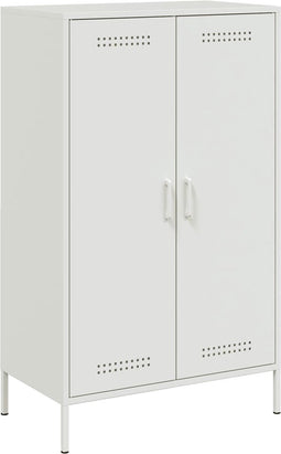 vidaXL - Hoge - kast - 68x39x113 - cm - staal - wit