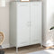 vidaXL - Hoge - kast - 68x39x113 - cm - staal - wit
