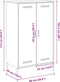 vidaXL - Hoge - kast - 68x39x113 - cm - staal - wit