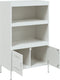 vidaXL - Hoge - kast - 68x39x113 - cm - staal - wit
