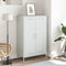 vidaXL - Hoge - kast - 68x39x113 - cm - staal - wit