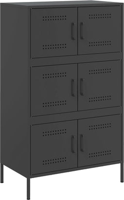 vidaXL - Hoge - kast - 68x39x113 - cm - staal - zwart