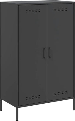 vidaXL - Hoge - kast - 68x39x113 - cm - staal - zwart