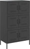 vidaXL - Hoge - kast - 68x39x113 - cm - staal - zwart