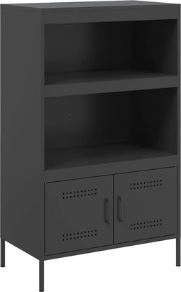 vidaXL - Hoge - kast - 68x39x113 - cm - staal - zwart