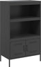 vidaXL - Hoge - kast - 68x39x113 - cm - staal - zwart