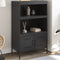 vidaXL - Hoge - kast - 68x39x113 - cm - staal - zwart