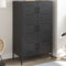 vidaXL - Hoge - kast - 68x39x113 - cm - staal - zwart