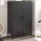 vidaXL - Hoge - kast - 68x39x113 - cm - staal - zwart