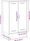 vidaXL - Hoge - kast - 68x39x113 - cm - staal - zwart