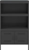 vidaXL - Hoge - kast - 68x39x113 - cm - staal - zwart