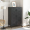 vidaXL - Hoge - kast - 68x39x113 - cm - staal - zwart