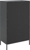 vidaXL - Hoge - kast - 68x39x113 - cm - staal - zwart