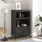 vidaXL - Hoge - kast - 68x39x113 - cm - staal - zwart