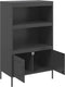vidaXL - Hoge - kast - 68x39x113 - cm - staal - zwart