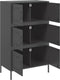 vidaXL - Hoge - kast - 68x39x113 - cm - staal - zwart