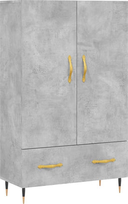 vidaXL - Hoge - kast - 69,5x31x115 - cm - bewerkt - hout - betongrijs
