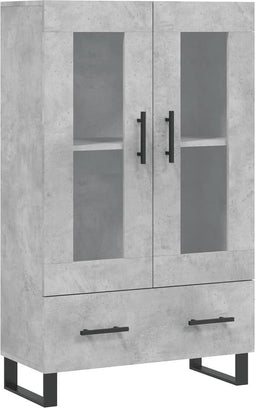 vidaXL - Hoge - kast - 69,5x31x115 - cm - bewerkt - hout - betongrijs