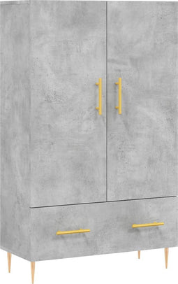 vidaXL - Hoge - kast - 69,5x31x115 - cm - bewerkt - hout - betongrijs