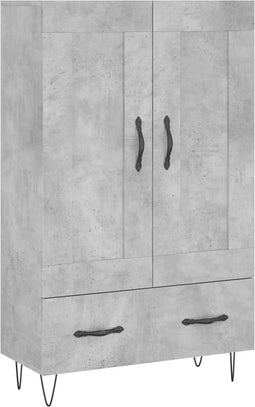 vidaXL - Hoge - kast - 69,5x31x115 - cm - bewerkt - hout - betongrijs