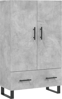 vidaXL - Hoge - kast - 69,5x31x115 - cm - bewerkt - hout - betongrijs