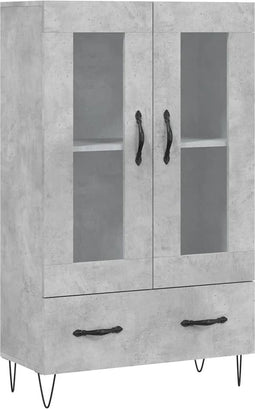 vidaXL - Hoge - kast - 69,5x31x115 - cm - bewerkt - hout - betongrijs