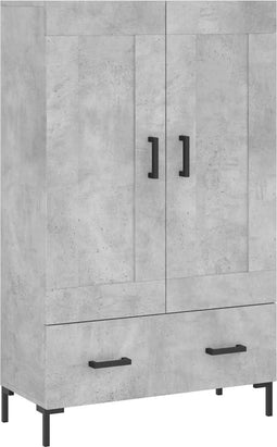 vidaXL - Hoge - kast - 69,5x31x115 - cm - bewerkt - hout - betongrijs