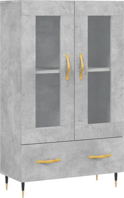 vidaXL - Hoge - kast - 69,5x31x115 - cm - bewerkt - hout - betongrijs