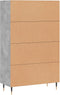 vidaXL - Hoge - kast - 69,5x31x115 - cm - bewerkt - hout - betongrijs