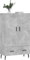 vidaXL - Hoge - kast - 69,5x31x115 - cm - bewerkt - hout - betongrijs